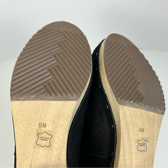 Loft Black Suede Platform Clog Boots Pull-on Fall Booties Sz 9 Like New - Picture 11 of 16